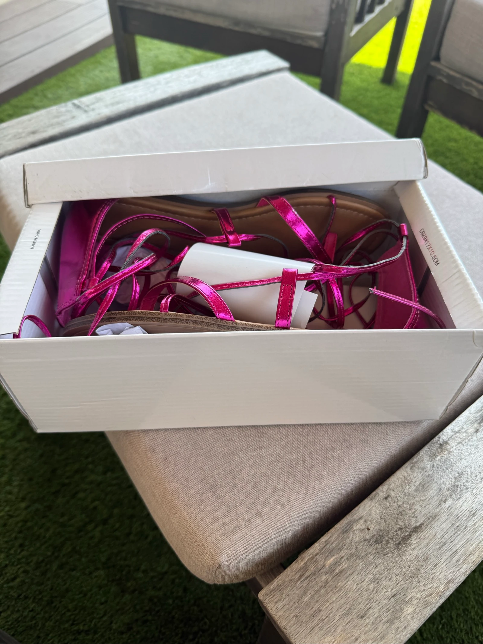 Fuchsia metaal Romeinse sandalen – photo 3
